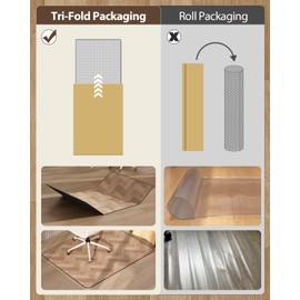 Blvornl Desk Chair Mat for Hardwood Floor, 35" x 48" Wood Grain Office Chair Mats for Rolling Chairs, Anti Slip Computer Chair Mat for Hard Floors, Heavy Duty Carpeted Protector Rug for Home Office