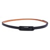 Damara Womens Skinny Center Large Bar Buckle Belt,Brown