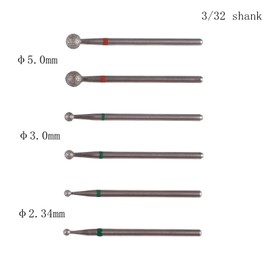 MZCMSL 6pcs Cuticle Drill Bits with Case, Pro Diamond Ball Bit for Manicure Pedicure,3/32 Shank efile bit