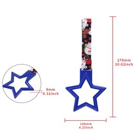 Q1-TECH, JDM Tsurikawa Ring Japanese Subway Train Bus Car Handle Cute Star Shaped Handle Hand Strap Rear Front Bumper Warning Rings Drift Charm Drift Bosozoku Car Accessory (Blue -BKC)