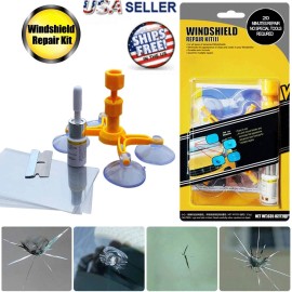 Unbranded Windshield Repair Kit Quick Fix DIY Car Wind Glass Bullseye Rock Chip Crack Sta!