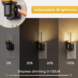 L LOHAS LED Night Light,2 Pack Dimmable Night Lights Plug into Wall, Automatic Night Lights Plug in with Auto Light Sensor, Adjustable Brightness 3000K LED Night Light, for Bedroom Hallway Home Decor