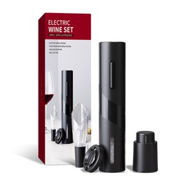 Wine Opener Set Electric Classic Food Grade Coating ABS Reusable Automatic Corkscrew with Foil Knife for Dinner Wine Opener Set