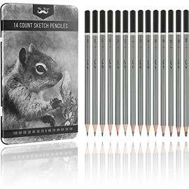 Artist Quality Fine Art Drawing & Sketching Pencils (H-14B), 24 Piece Set