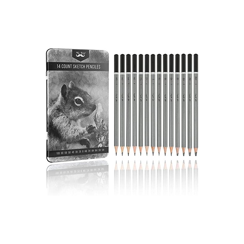 Artist Quality Fine Art Drawing & Sketching Pencils (H-14B), 24