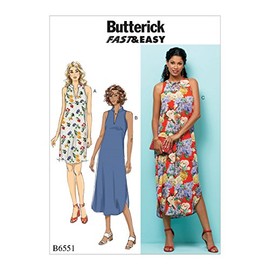 Butterick Patterns 6551 Y Sizes X-Small-Medium Misses' Dress, Tissue, Multi-Colour, 17 x 0.5 x 22 cm