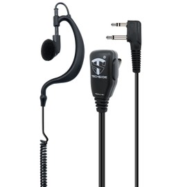 TechSide TSAU-M+ Spiral Cable Wraparound Earpiece PTT Microphone 2 Pin Midland Walkie Talkie G7 G8 G9 Pro XT70 XT60