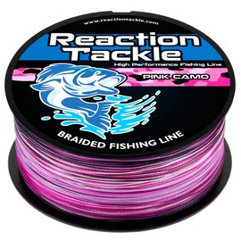 Reaction Tackle Braided Fishing Line Pink Camo 20LB 150yd
