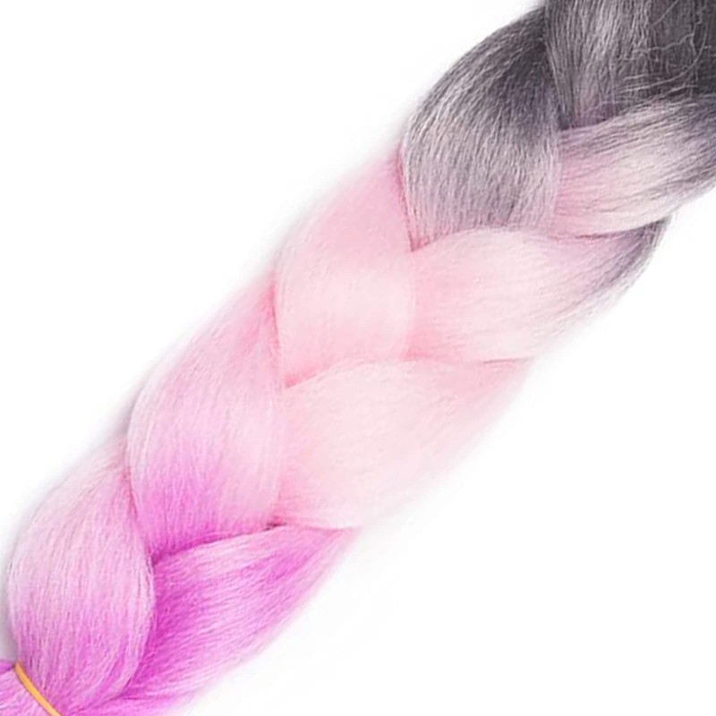 Braiding Hair Extensions 6pcs/pack Jumbo Braids Ombre 5 Rainbow Color