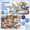 Potchen 96 Pcs Dusty Blue Dessert Plates 7 Inch Gradient