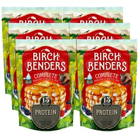Performance Protein Pancake and Waffle Mix with Whey Protein by Birch Benders, 15 Grams Protein Per Serving, 1 Pound (Pack of 6)