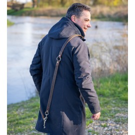 Jack & Russell Dog Lead Made of Buffalo Leather, 2.0 m, Robust Dog Leather Lead Made of Greased Leather, High-Quality Lead with Stainless Steel Carabiner and Rings, Lucky Model (Dark Brown)