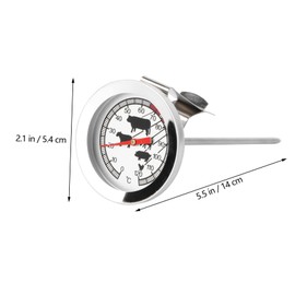 Mobestech 2pcs Barbecue Thermometer Dual-Metal Cooking Thermometer for Grill Monitoring High Temperature Resistant Easy to Use for BBQ and Kitchen Cooking