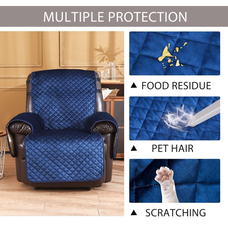 LUFEIJIASHI Velvet Recliner Covers Non-Slip Waterproof Large Recliner Chair Covers
