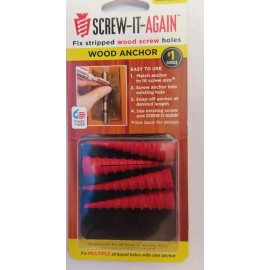 Screw-It-Again #2 to #16 Thread x 2 In. Red Plastic Wood Anchor #SIA-4pk  NEW