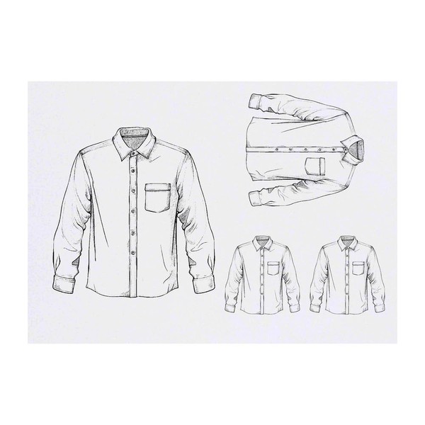 4 x 'Men's Shirt' Temporary Tattoos - Water Resistant, Skin-Safe,