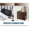 Wifi Box Charcoal Retro Wood Router Box and Modem Storage