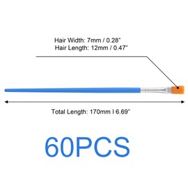 Set of 30 Brushes, 7 mm Small Artist Brush Set for Details and Art Painting (Flat)