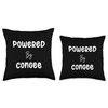 Powered By Congee Rice Porridge Text Throw Pillow