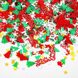 30g Christmas Confetti, Mix Foil New Year Sequins Christmas Table Confetti, Christmas Snowflake, Reindeer, Santa, Merry Christmas Confetti for Tables Decorations