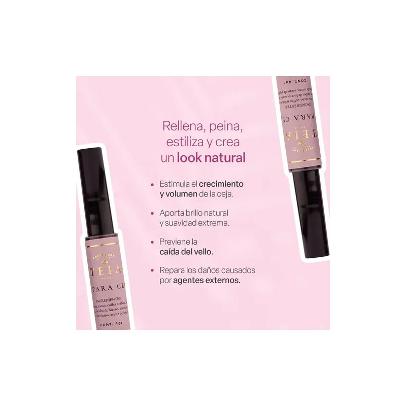 Gel Para Cejas Teia Cosméticos Con Cacao Orgánico Estilizador De