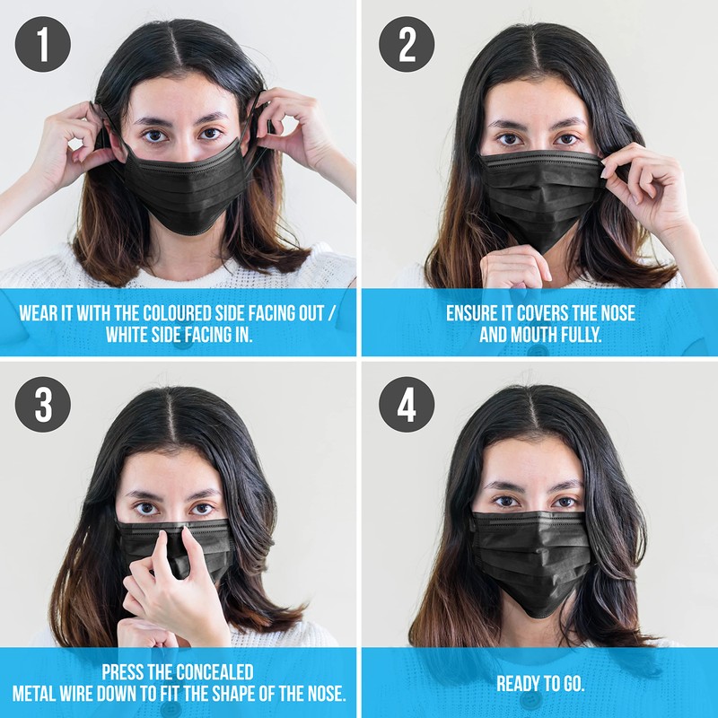 SereneLife 50 Pieces Disposable Face Masks - 3 Layer Protection