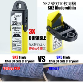 YOIbuy PRO Replacement Blades for Scraper Cutters, 10pcs Case, SK2 Material, Black Rust Prevention, Heat Treated