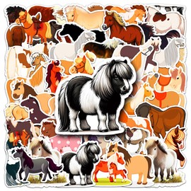 50Pcs Pony Stickers Waterproof Vinyl Decals for Cup Water Bottles Laptop Luggage Computer Mobile Phone Guitar Skateboard Decoration