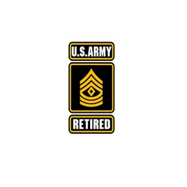 Edward & Co Sticker U.S Army Enlisted Ranks Decal United States Military for Car Truck Window Laptop Bumper SGT/SSG/SFC/MSG/1SG/SGM 2.5 w x 5.0 h in (1st Sergeant E-8), Black/Yellow/White
