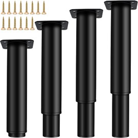 Roellgs 4 Pcs Adjustable Furniture Legs, Metal Adjustable 18-33cm Kitchen Sofa Table Chair Desk Cupboard Cabinets Replacement Legs Feet Support for Cabinet Furniture Sofa (Adjustable height 18-33cm)