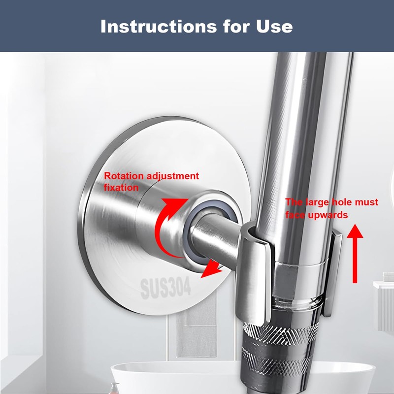 Shower Head Holder 360° Adjustable Handheld Bathroom Shower Head Bracket