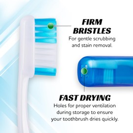 Lingito Travel Toothbrushes - Mini Toothbrush with Cover, Camping Toothbrush Kit (6 Pack Firm)