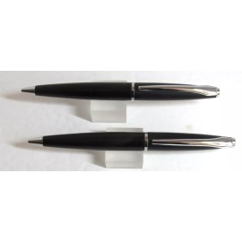 TERZETTI Set of 2 TERZETTI "CARRIER" Metal Ballpoint Pen-BLACK/CT+P