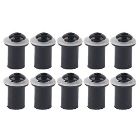 Pack of 10 Windscreen Motorcycle Nuts, M5 Universal Motorcycle Windshield Screws, Wellnut Bolt Kit, Hex Socket Screws (Black)