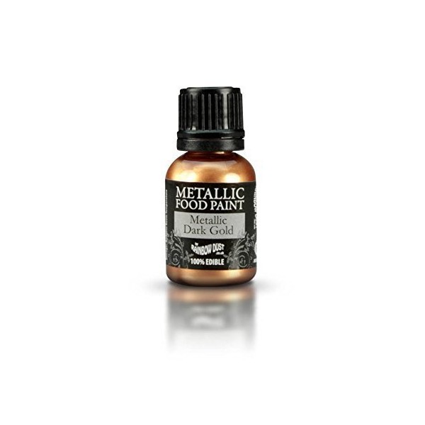 Ready-to-use Metallic Dark Gold 100% Edible Food Paint for Cake