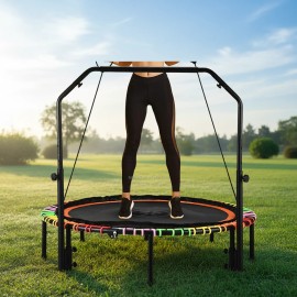 Zoshine 48" Foldable Fitness Trampoline Safe Durable Indoor Rebounder for Home Gym & Garden | ZoshineColor: Black
