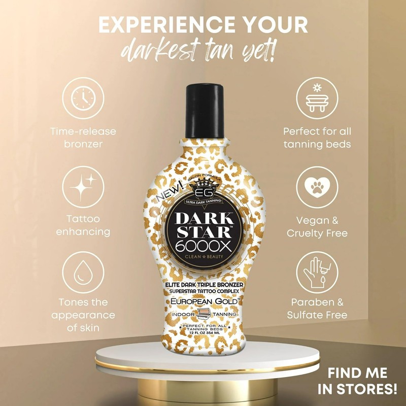 European Gold Dark Star 6000X Ultra-Dark Tanning Lotion with Triple