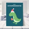 Fun Dinosaur Christmas Card for Grandson, Nephew, Son - Merry