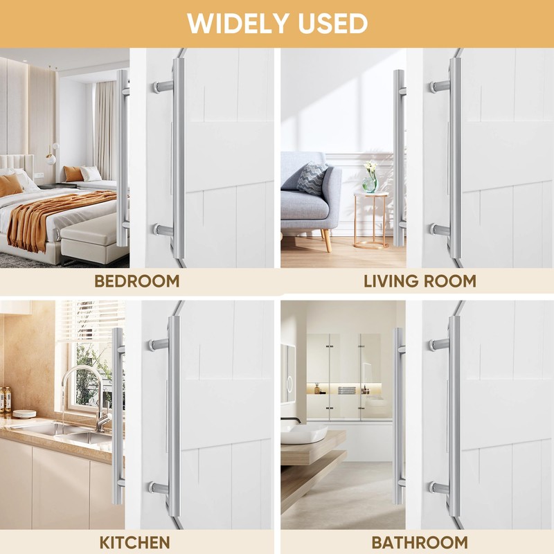 JUBEST 16" Push Pull Door Handle, Stainless Steel Double Sided