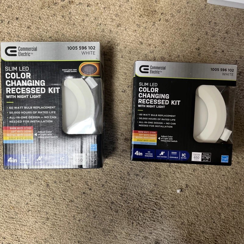 Commercial Electric 4 in. CCT Integrated LED Recessed Light Trim