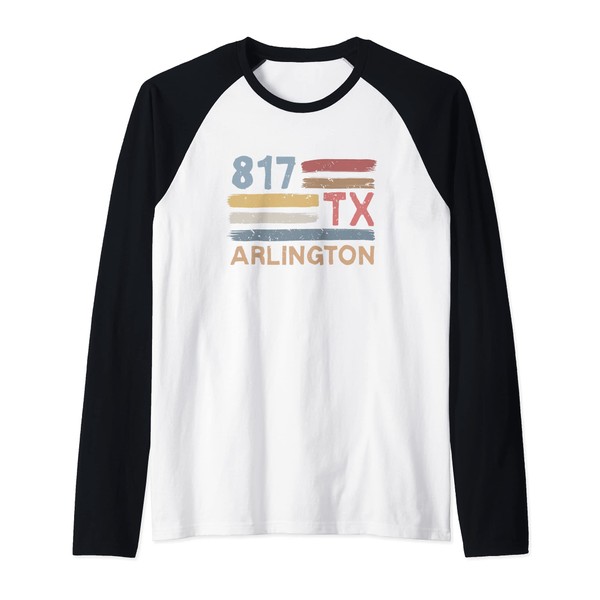 Retro Arlington Area Code 817 Residents State Texas Raglan Baseball