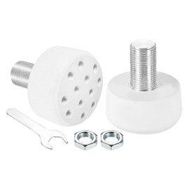 PATIKIL Roller Skate Toe Stops with 0.6'' Bolts, 1 Pair 82A Rubber Brake Stoppers Block with Holes for Roller Skate Accessories Replacement, White