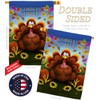 Breeze Decor H113051 Gobble Fall Thanksgiving Decorative Vertical House, Thick