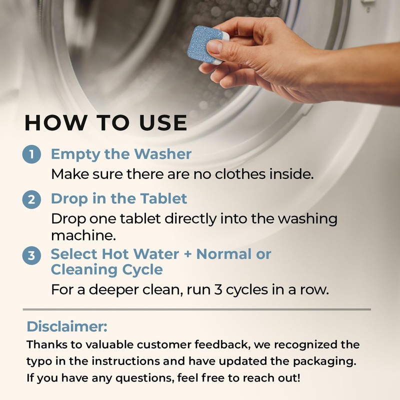 Washing Machine Cleaner Tablets – Deep Clean Washer Descale, Laundry