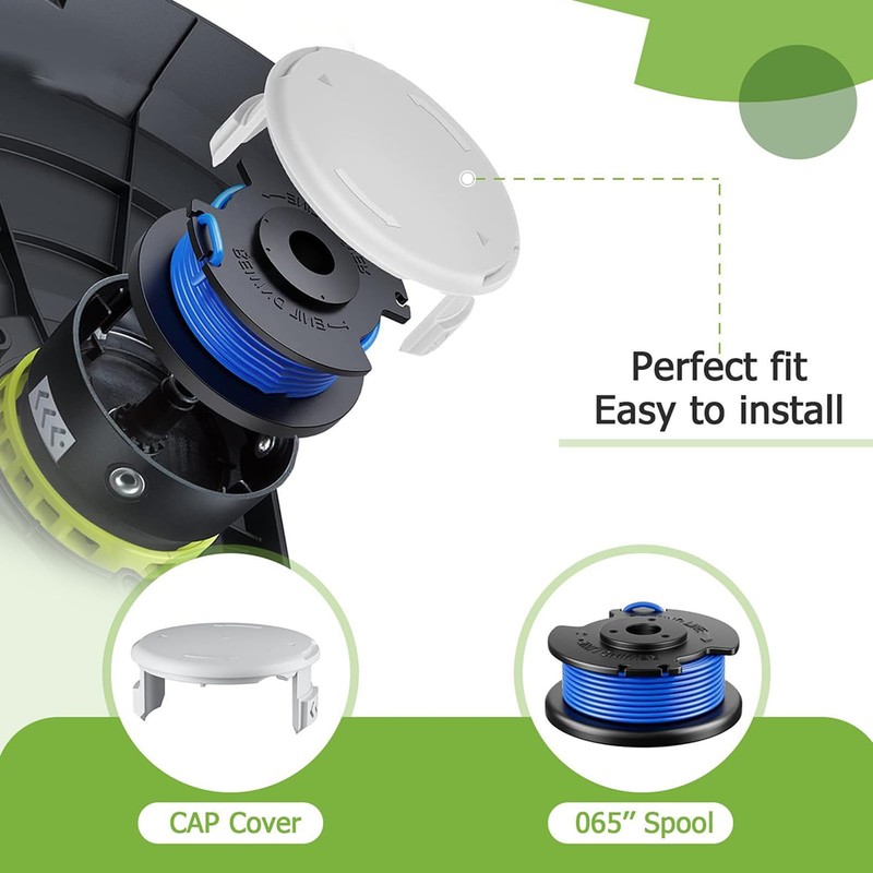 String Trimmer Replacement Spool,Nylon Trimmer Lines and Cover Replacement |
