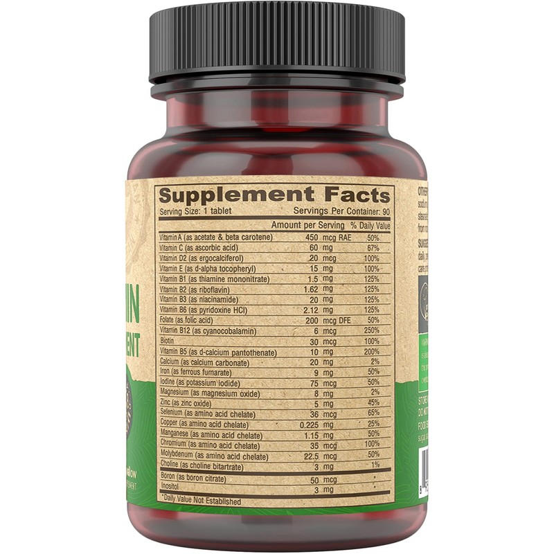 DEVA Vegan Multivitamin for Women & Men with Iron, Vitamin