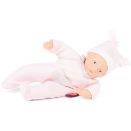 Götz 1787026 Mini-Muffin Waffles Puppe - 22 cm große Babypuppe, gemalte Blaue Augen, ohne Haare - Weichkörperpuppe in 3-teiligen Set - ab 18 Monaten