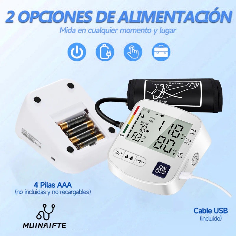 Monitor Digital Automático MUINAIFTE de Toma Presión de Brazo Uso