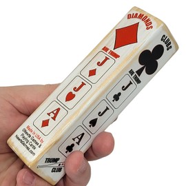 Euchre Trump Club - Combined Trump Indicator/Marker That Also Shows Ranking of Highest Cards in Order - Made in USA (Distressed White)