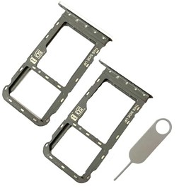 2X SIM Card Tray Slot Holder Micro SD Tray Replacement Parts for Motorola Moto G Power 2021 XT2117 with Eject Pin (Silver)